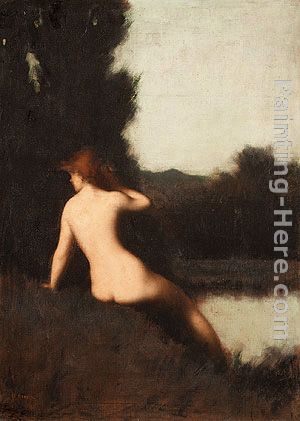 A Bather painting - Jean-Jacques Henner A Bather art painting